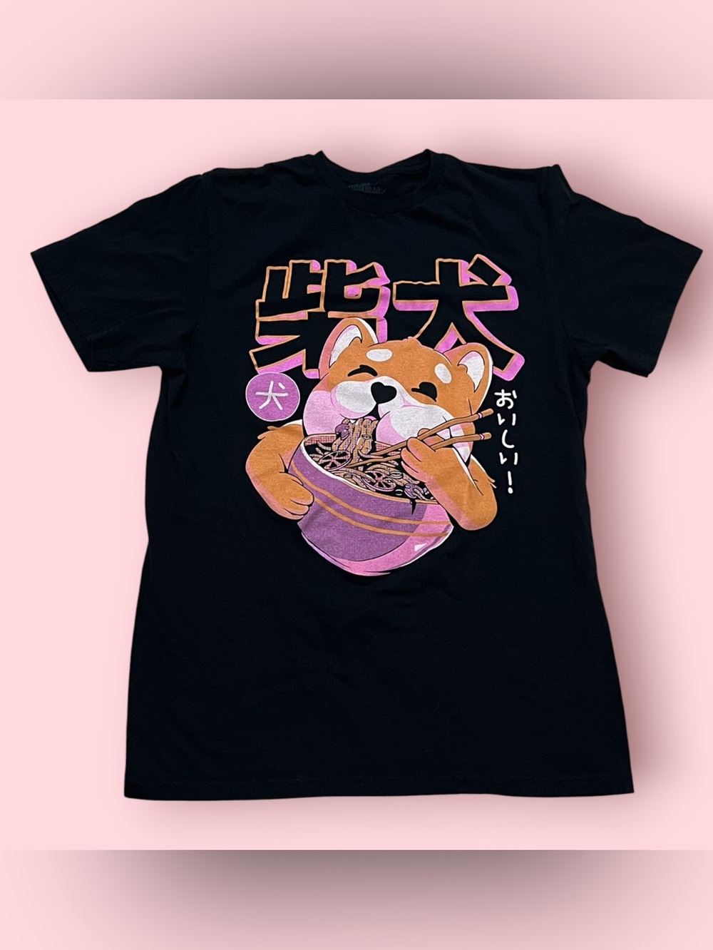 Threadless Unisex Shiba Noodle Tee (Black)
